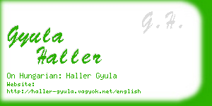 gyula haller business card